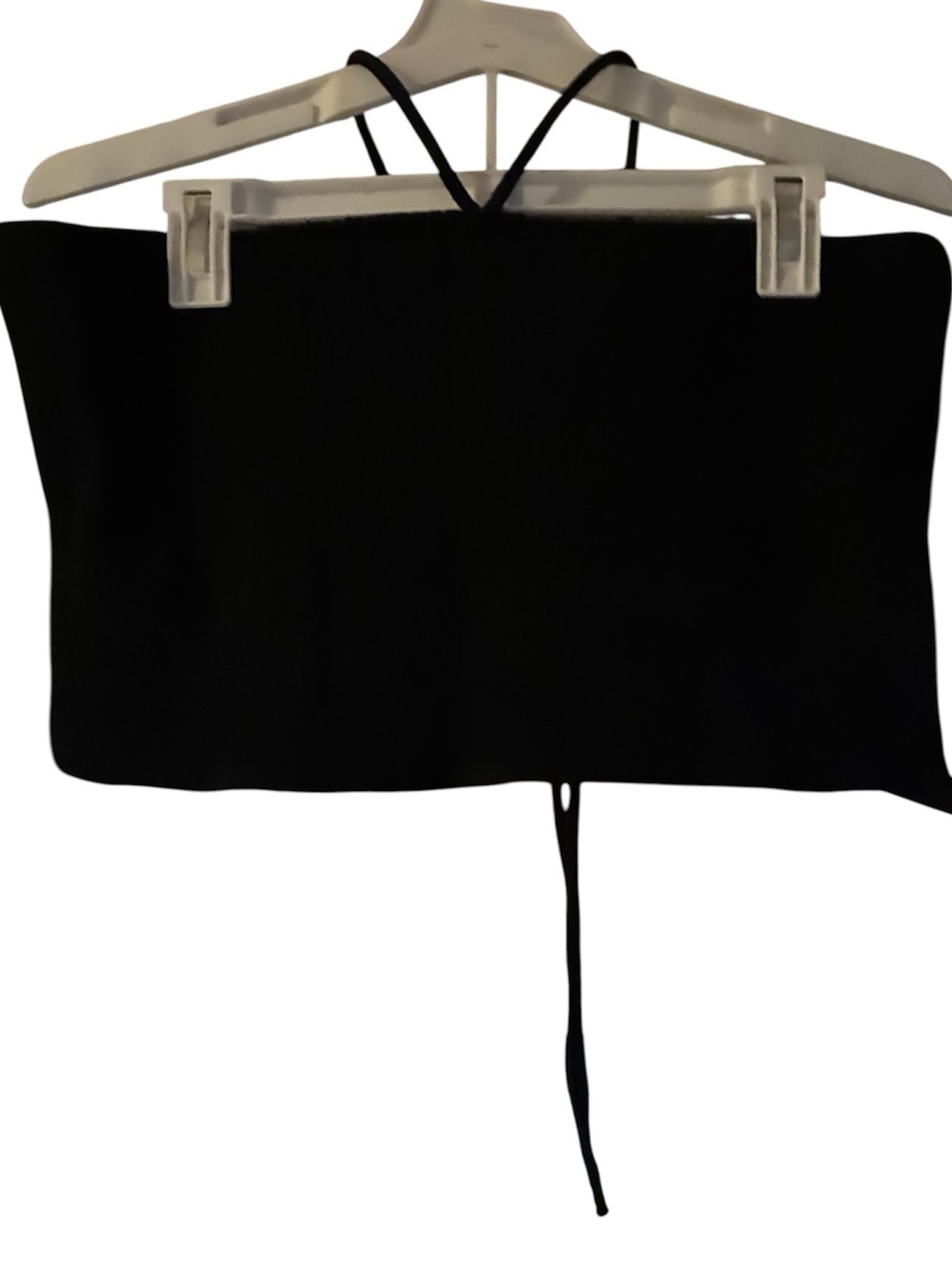 Universal Thread Black Cropped Tube Cami with Thin Straps